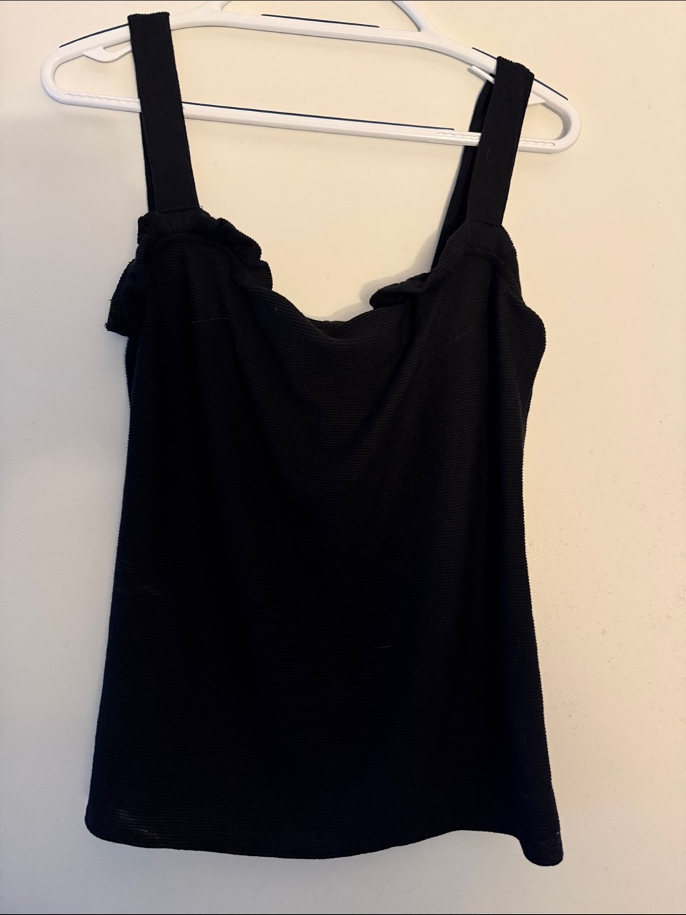 Gilli Black Ruffle-Detail Tank Top